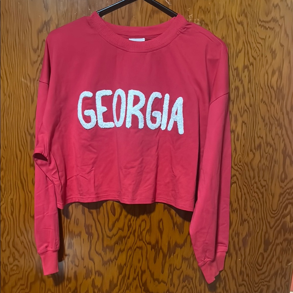 Le Lis Red Sweatshirt with White Lettering